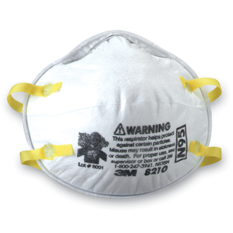 3M™  N95 Particulate Respirator Mask Cup Elastic Strap One Size Fits Most White NonSterile