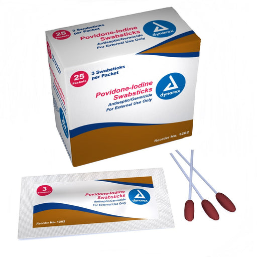 SWABS, POVIDONE IODINE (25 PACKS OF 3)