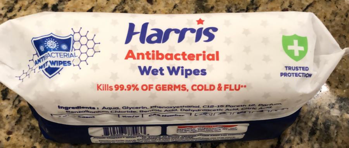 Antibacterial Wet Wipes killpps 99.9% of germs 72 Wipes