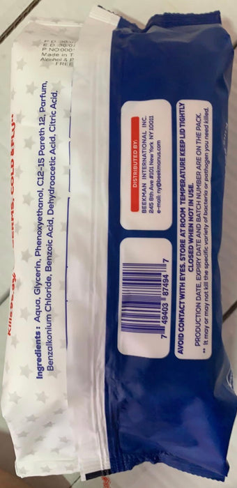 Antibacterial Wet Wipes killpps 99.9% of germs 72 Wipes